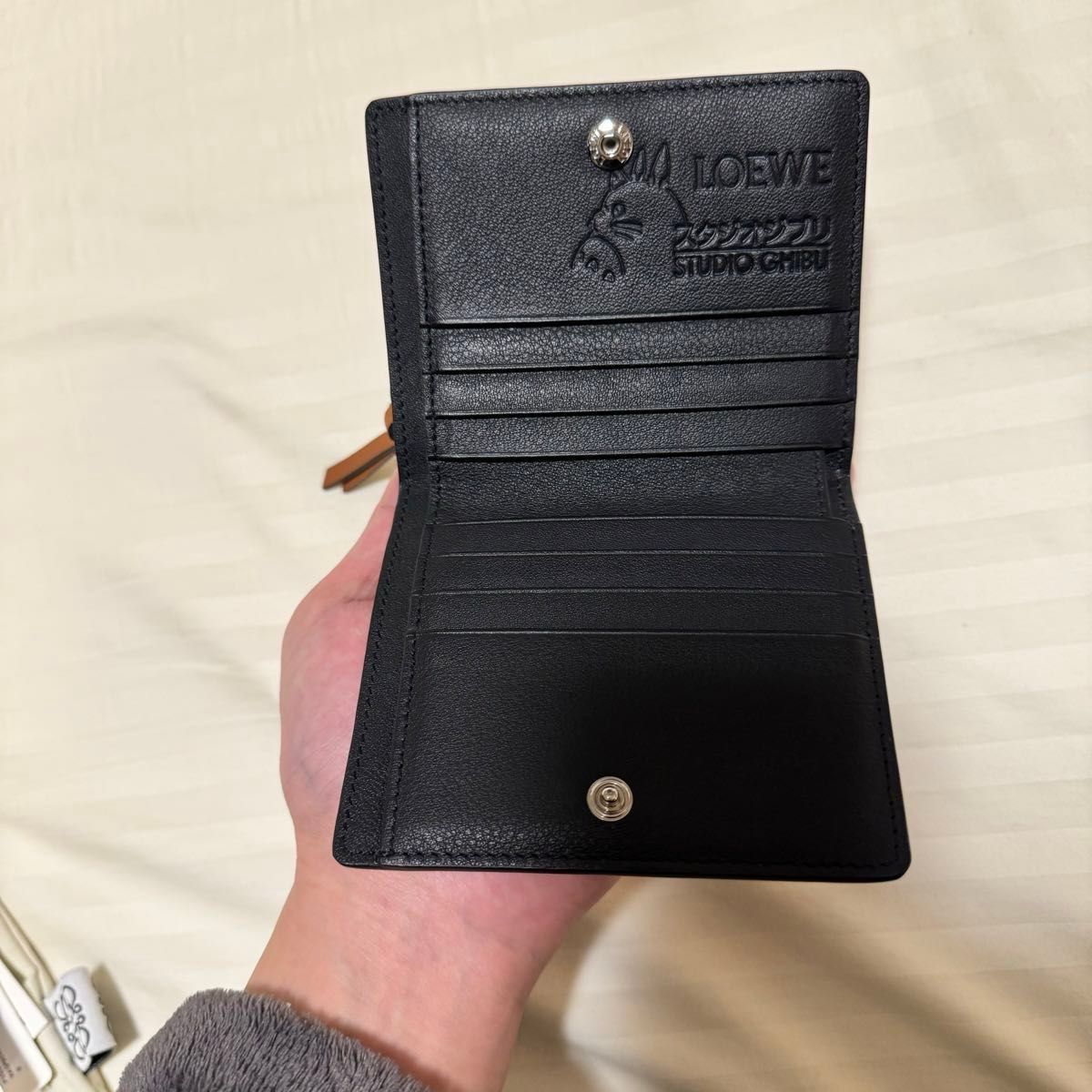 LOEWE ロエベ ジブリ コラボ 二つ折り財布 本革 まっくろくろ LOEWE ロエベ ジブリ コラボ 二つ折り財布 本革 まっくろくろ