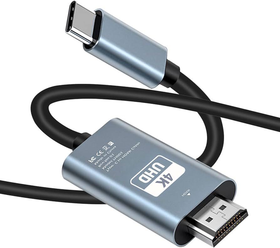 送料無料 USB C HDMI 変換ケーブル [4K@30hz USB Type C to HDMI 映像出力] Thunderbolt3対応 接続ケーブル 設定不要 MacBook 映像 音声_画像1