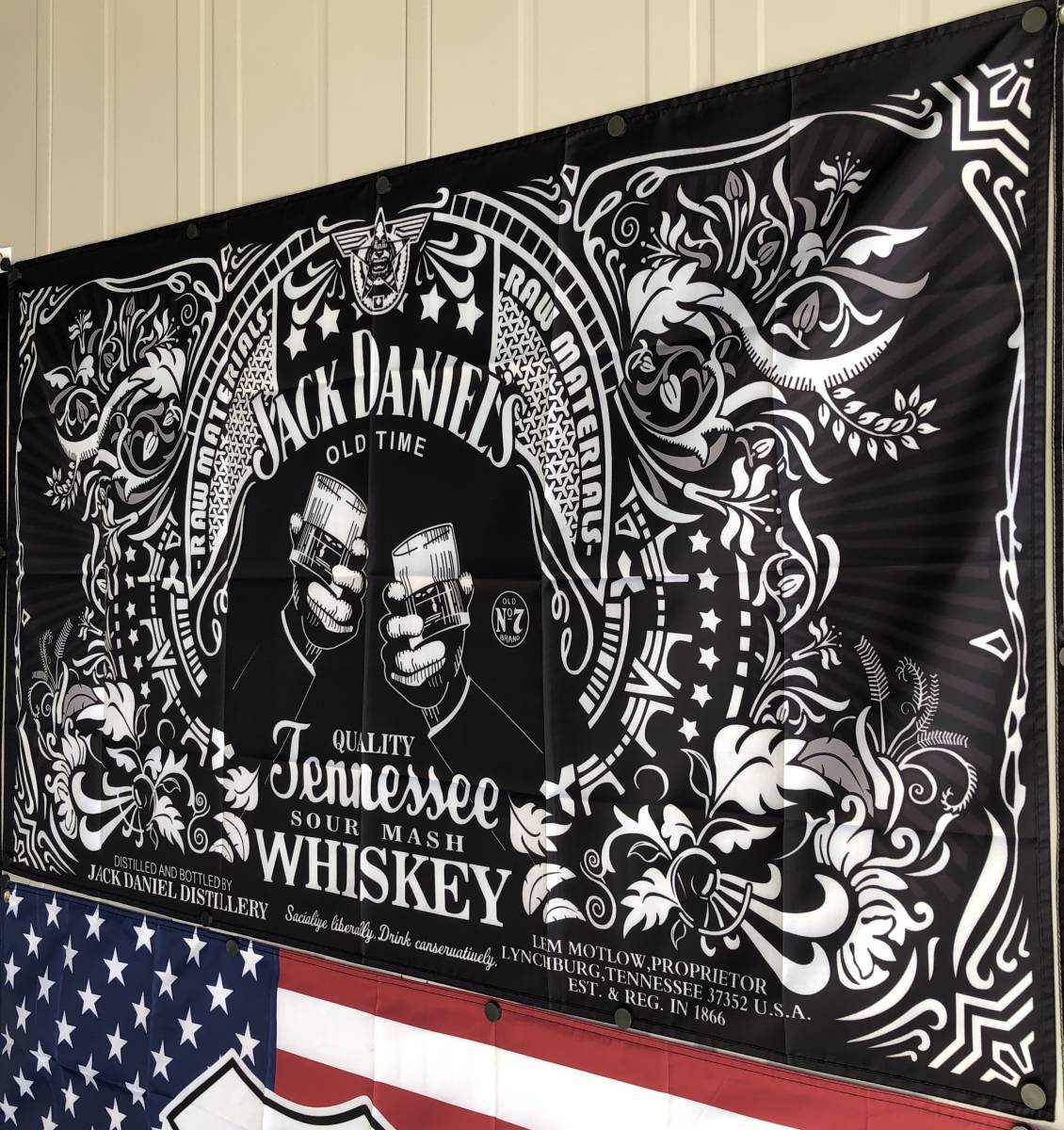 ★室内装飾仕様★ JACK DANIEL’S ジャックダニエル旗 J00 インテリア ガレージ雑貨 アメリカ雑貨 パブグッズ バー フラッグ アンティーク_画像10