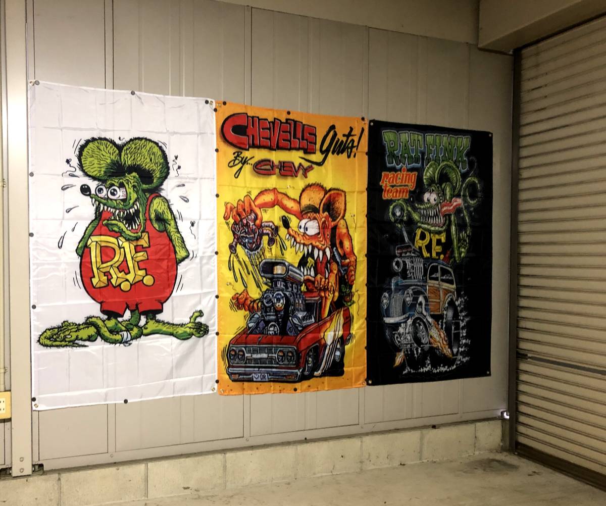 ★室内装飾仕様★RFW ラットフィンク フラッグ アメリカン雑貨 ハーレーダビットソン ガレージ雑貨 ポスター RAT FINK ステッカー_画像6