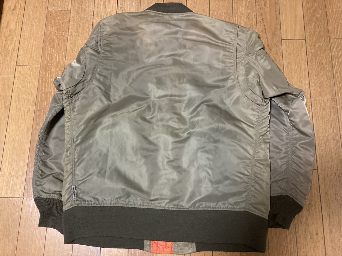 希少 90s OLD STUSSY MA-1 フライトジャケット ダークネイビー