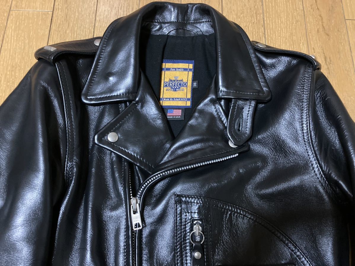 USA製 Schott ダブルライダース ジャケット 38 ショット 馬革 USA製 Schott ダブルライダース ジャケット 38 ショット 馬革