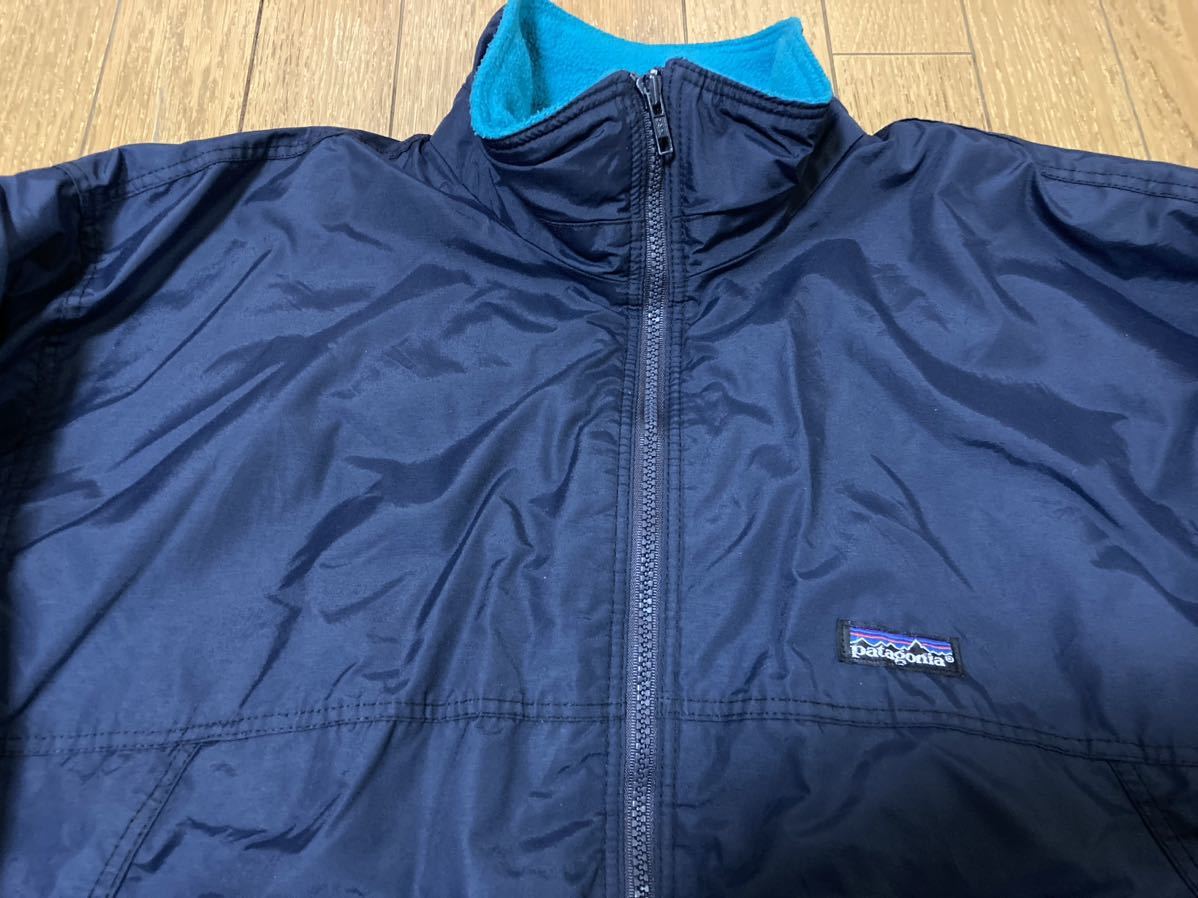 USA製 パタゴニア シェルドシンチラジャケット M ネイビー ターコイズ patagonia 80s 90s ビンテージ