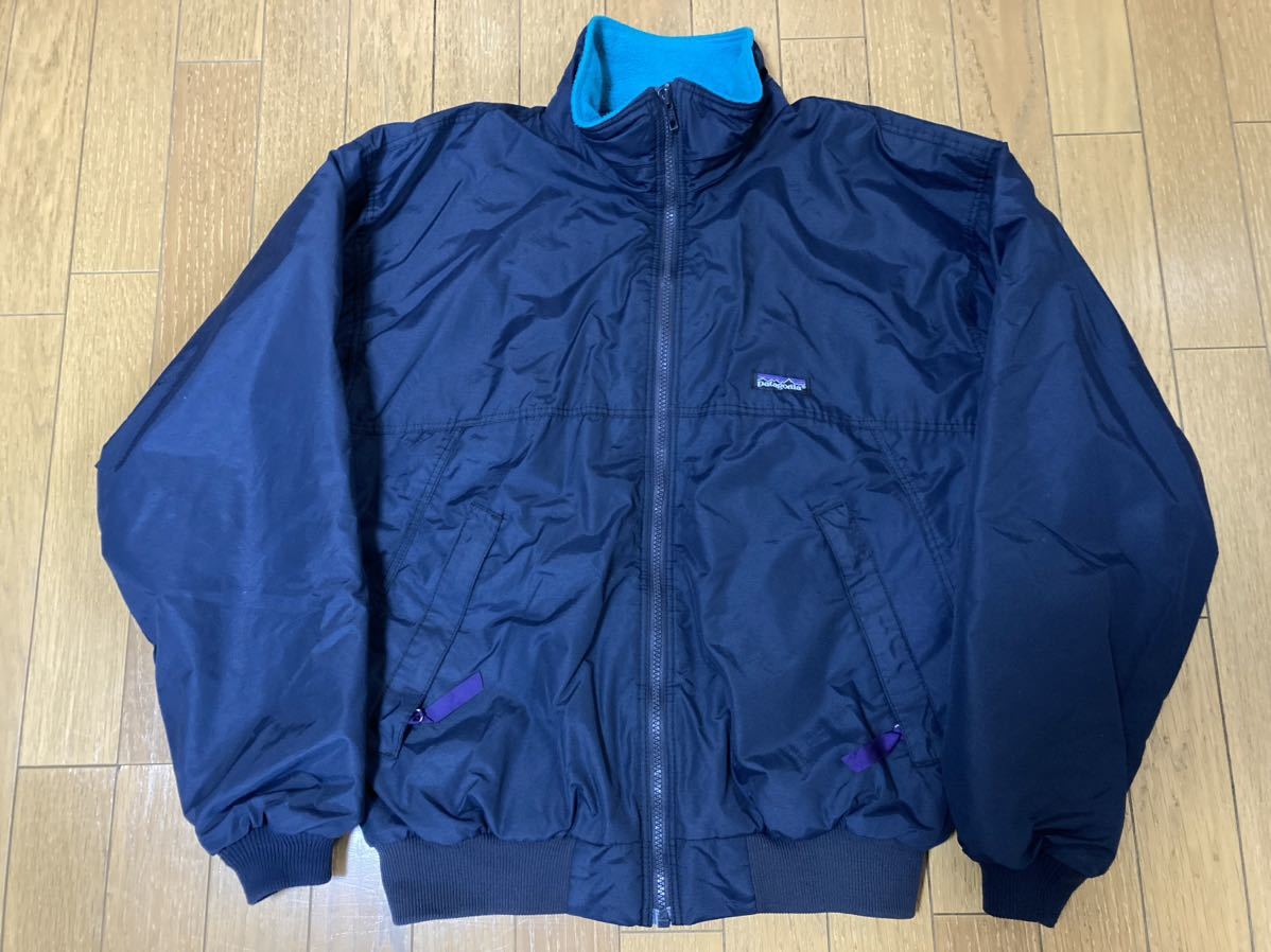 USA製 パタゴニア シェルドシンチラジャケット M ネイビー ターコイズ patagonia 80s 90s ビンテージ