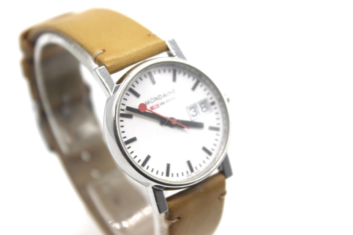 MONDAINE 腕時計 メンズ　腕時計　クォーツ　稼働中　スイス製_画像4
