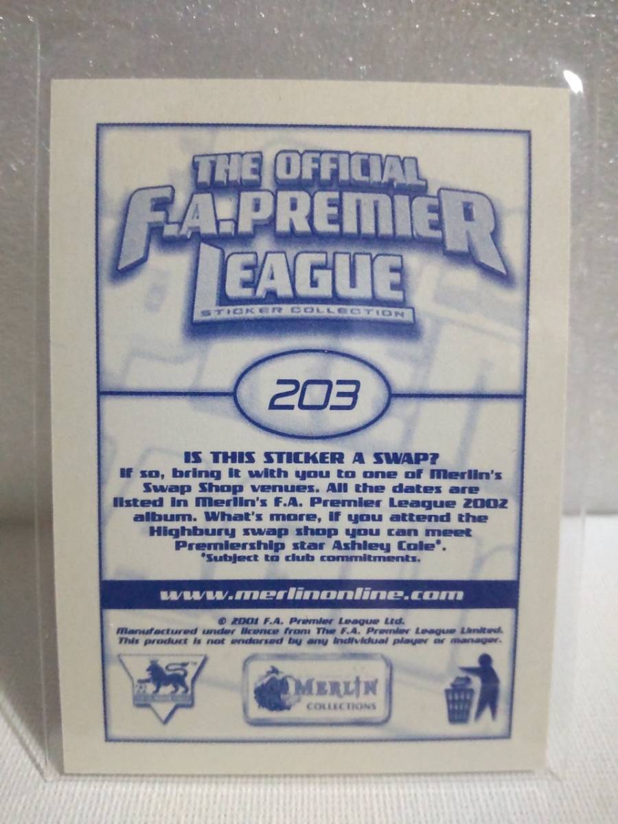 2002 Merlin Premier League Sticker #203 #298 David Beckham デビッド・ベッカム ステッカー ２枚セットの画像5