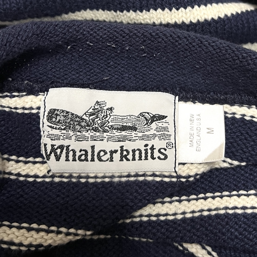 【送料無料】ニューイングランド USA製 90s Whaler knits ロールネック ボーダーニット vintage 古着 トラッド マリン_画像6