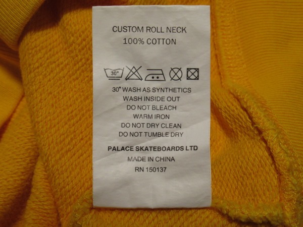 極美 PALACE Custom Roll Neck Mサイズ カスタム ロール ネック スウェット Yellow イエロー Palace Skateboards パレス スケートボード_画像8