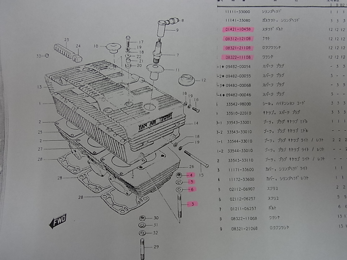 【OUTLINE製品】GT380　シリンダースタッドボルトセット▲アウトライン製▲SUZUKI▲サンパチ▲_画像4