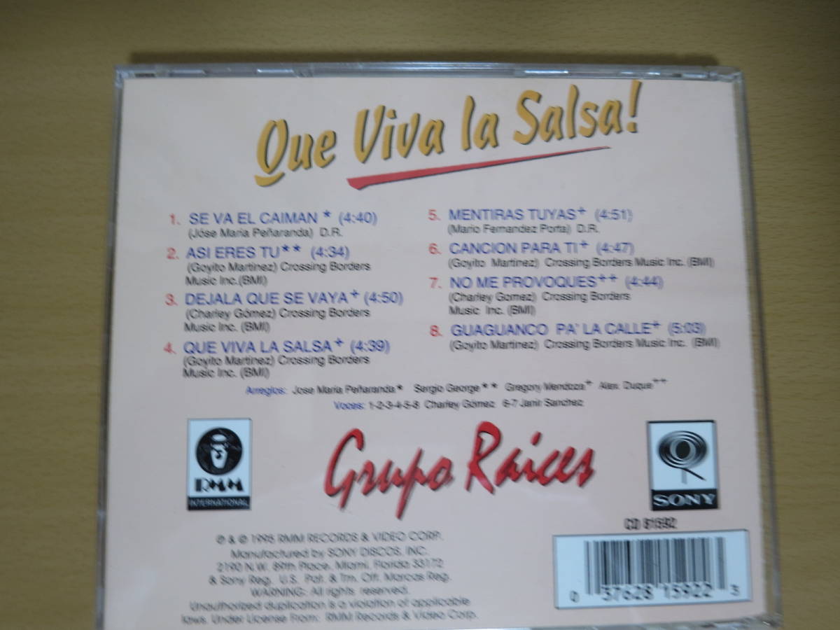 サルサ輸入盤CD GRUPO RAICES - QUE VIVA LA SALSA_画像3