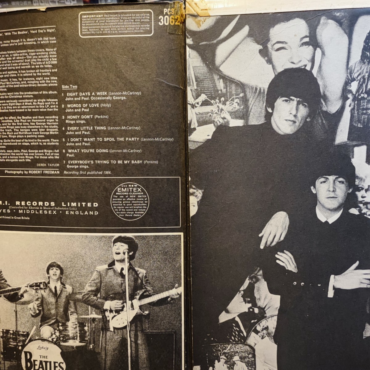 LP UK 4thPRESS The Beatles For Sale ビートルズ レアな1BOX EMI ! マト1/1GRAMOリム ジャケ補修あり 盤質はEX _画像10