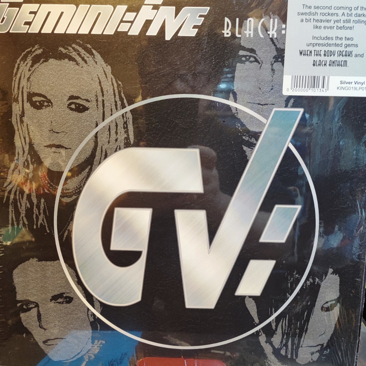 LP スウェーデン盤 シルバーVinyl Gemini Five ジェミニ・ファイブ　Black Anthem ブラックアンセム シュリンク　ステッカー ミント_画像2