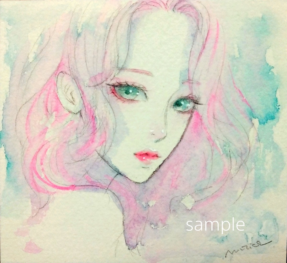 24829B 手描きイラスト オリジナル 水彩画 原画 絵画 24829B 手描きイラスト オリジナル 水彩画 原画 絵画