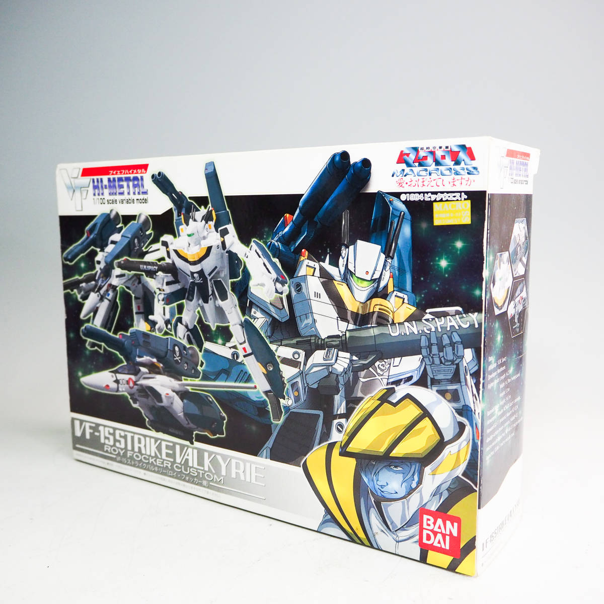 未開封品 バンダイ VF-HIMETAL ブイエフハイメタル VF-1S ストライクバルキリー ロイフォッカー機 超時空要塞マクロス フィギュア K4344_画像2