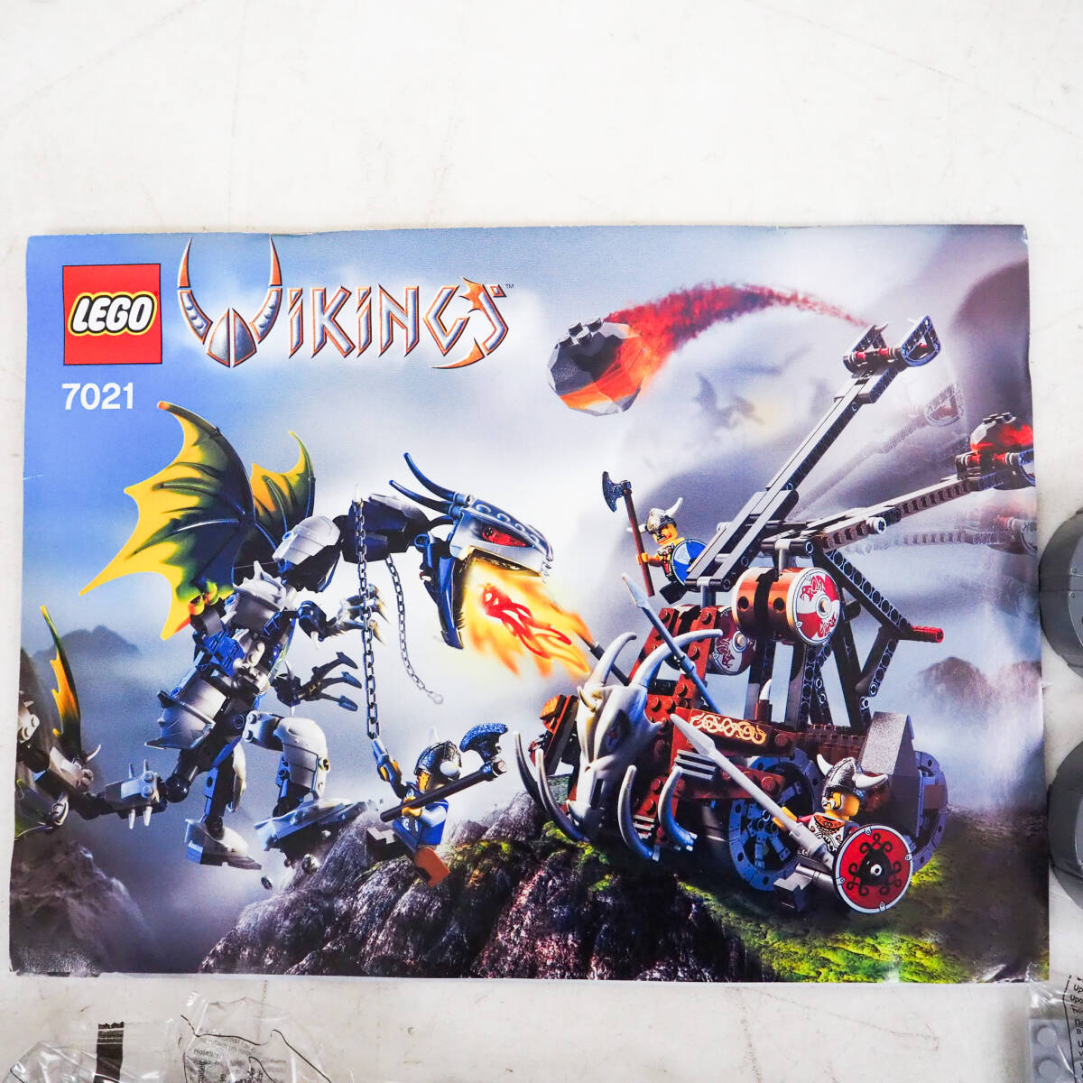 未組立品 LEGO レゴ VIKINGS バイキング Double Catapult vs. The Armored Ofnir Dragon ダブルカタパルト 7021 ドラゴン K4402_画像4