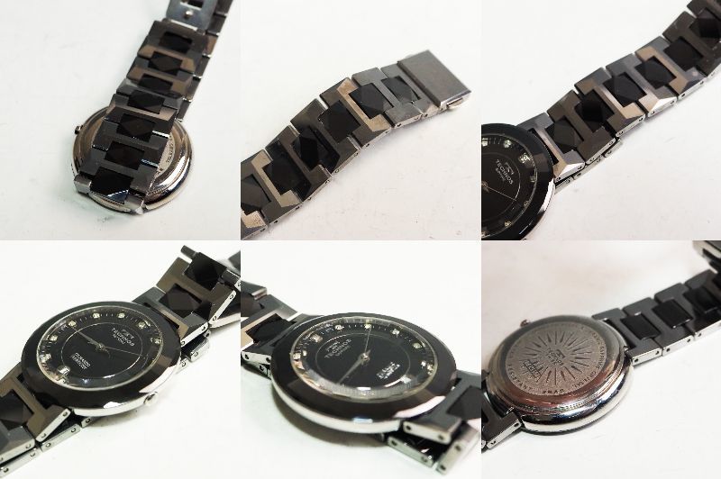TECHNOS テクノス CERAMIC TUNGSTEN セラミック タングステン TEM657 腕時計 デイト クォーツ メンズ K4356_画像7
