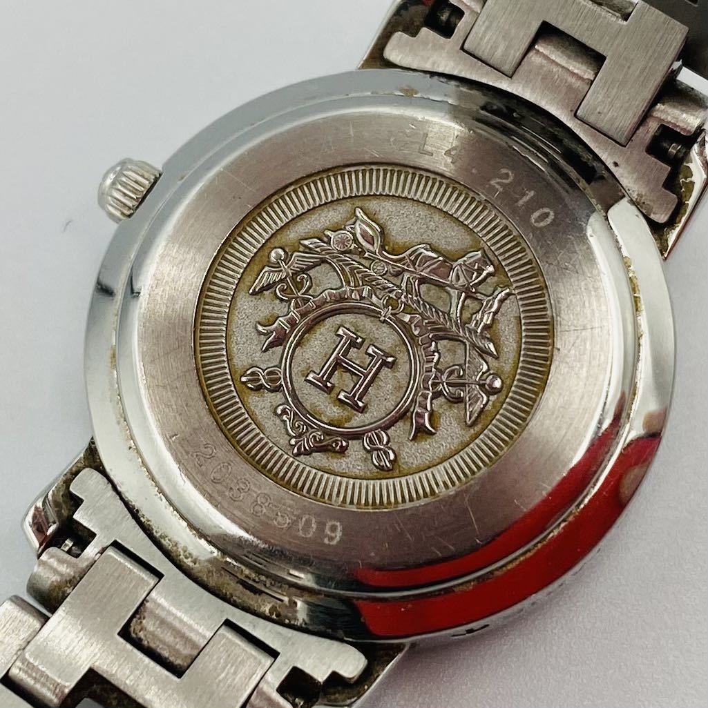 HERMES エルメス クリッパー CL4.210 デイト クォーツ レディース 腕時計 リューズ動作確認済 不動 1.7cm/15cm_画像4
