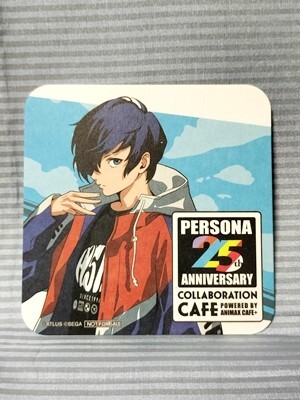 ペルソナ 25th Anniversary Animax Cafe+限定 非売品コースター 主人公 結城理 P3 ペルソナ3 PERSONA3 フードデザート特典