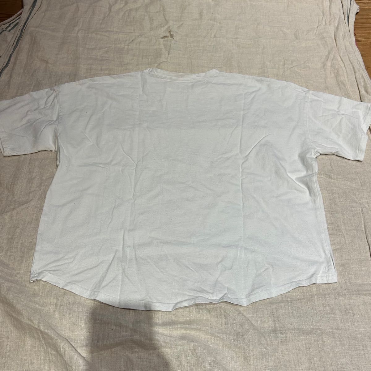 Tシャツ 半袖Tシャツ　白　ワンポイント　フリーサイズ