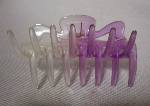  defect have new goods ribbon motif hair clip barrette gradation purple 