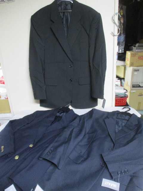 Y351/未使用 3枚セット AB6 ブレザー スーツ ジャケット 上着 ウール毛 混他 まとめ売り _画像1