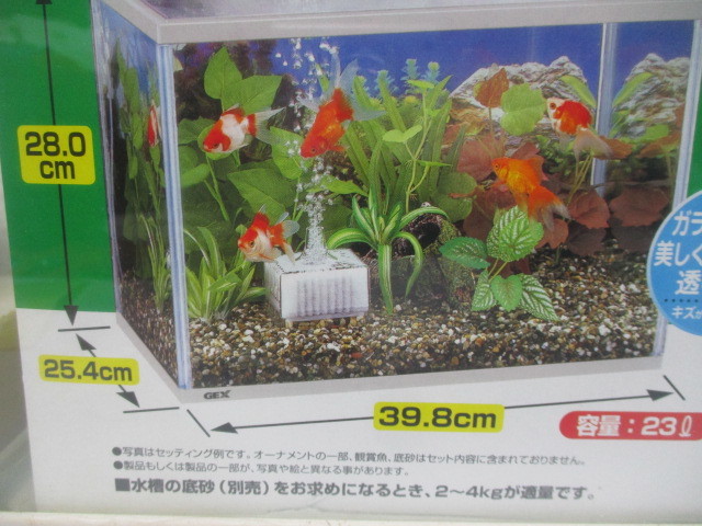 Y306/未使用 GEX 金魚のお部屋 Lサイズ ガラス 水槽 鑑賞魚飼育セットの画像2