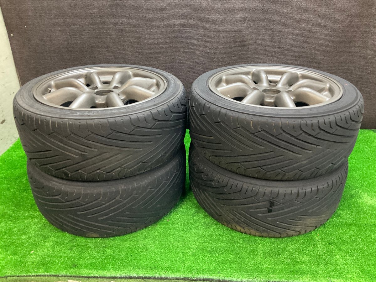 ワタナベホイール　15X7J　4H　PCD108　OFF10　マグネシウムホイール　4本　競技車用　タイヤおまけ_画像2