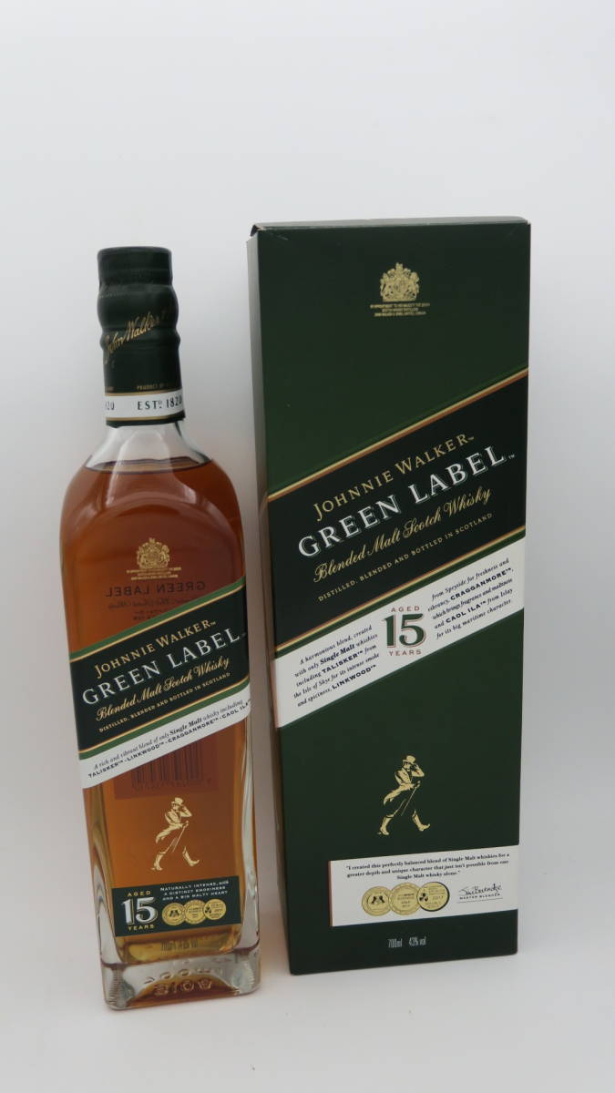 ・古酒・Johnnie Walker ・ジョニーウォーカーグリーンラベル ・スコッチウィスキー・未開栓_画像1