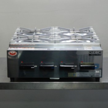 2022年製 マルゼン MOZK4 LP ガス テーブル 4口 コンロ 自動点火 W490D550H175mm 9.5mmゴムホース接続 プロパン 21kg 12kw_画像5