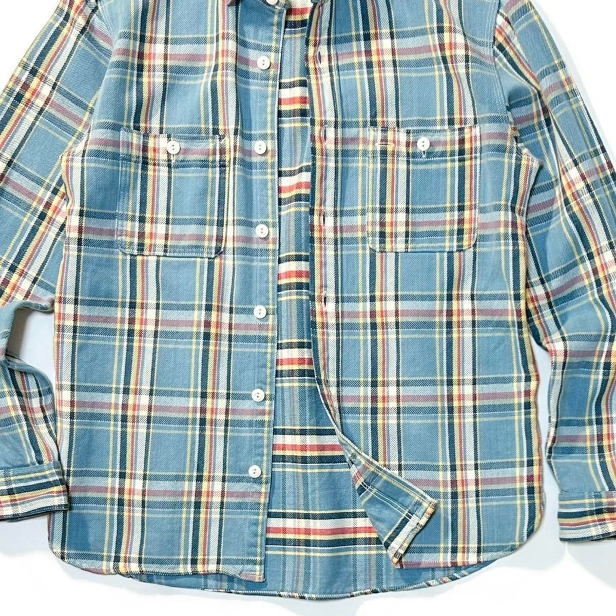 【Ron Herman】大人カジュアルの爽やか魅せに◎!!定価3.2万 RHC ロンハーマン Fade Check Shirt ツイルチェックシャツ ワークシャツ 日本製_画像5