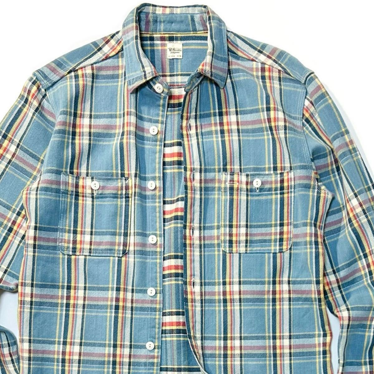 【Ron Herman】大人カジュアルの爽やか魅せに◎!!定価3.2万 RHC ロンハーマン Fade Check Shirt ツイルチェックシャツ ワークシャツ 日本製_画像3