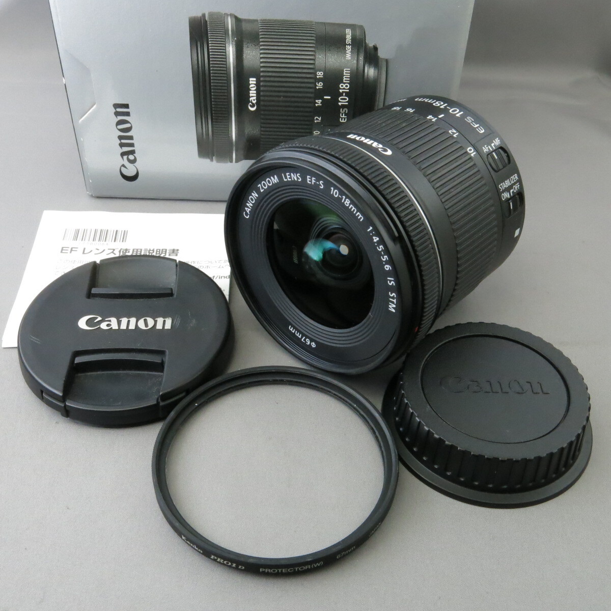 【美品】Canonキャノン　キヤノン　EF-S10-18mmF4.5-5.6IS STM　キヤノンＥＦマウントAPS-Cサイズセンサー用★NO.8000
