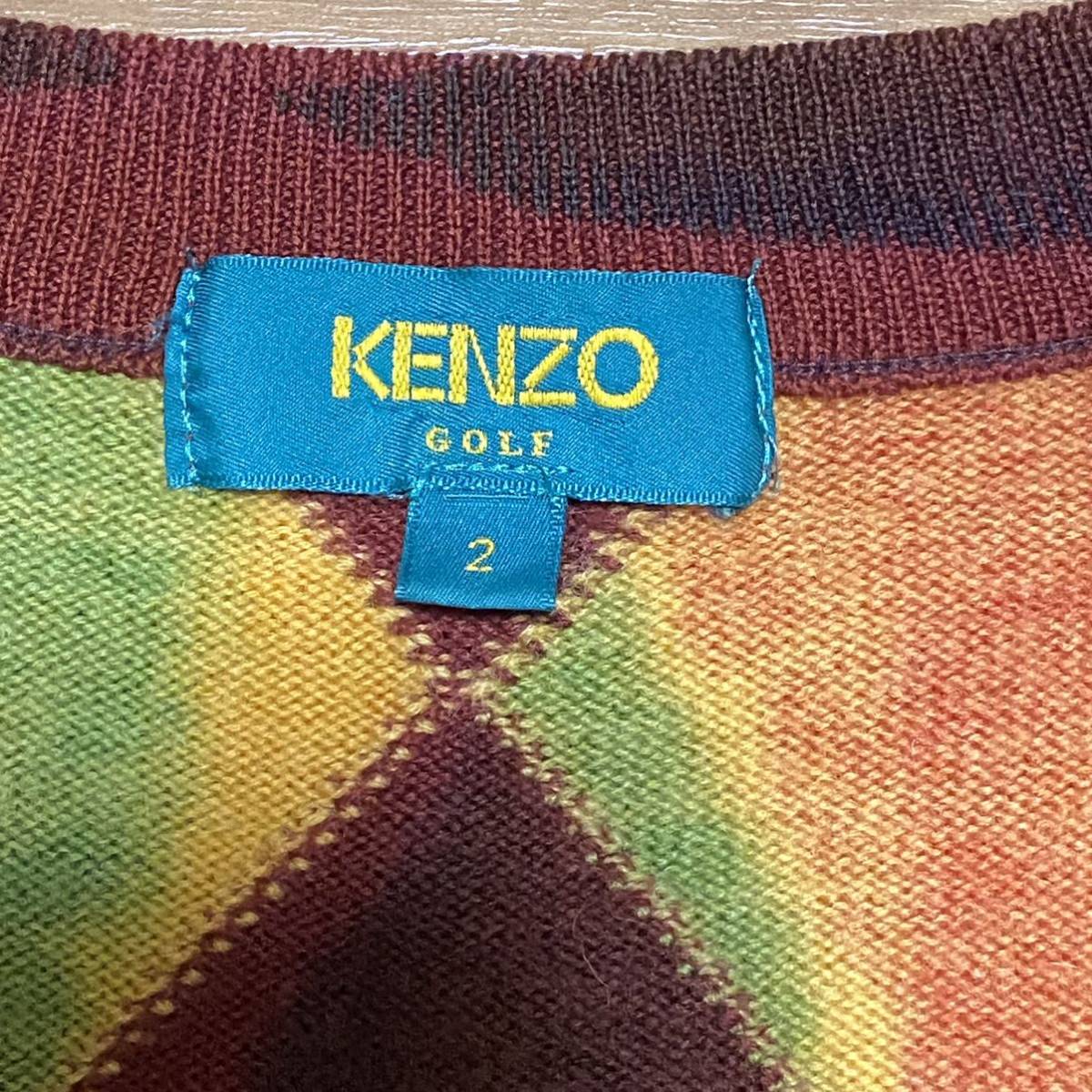 ヴィンテージ　KENZO ウール　ベスト　レディース　日本製　ニットベスト ケンゾー　ゴルフ_画像4