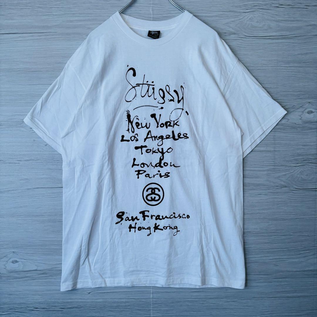 希少デザイン】STUSSY ステューシー Tシャツ Lサイズ ワールドツアー