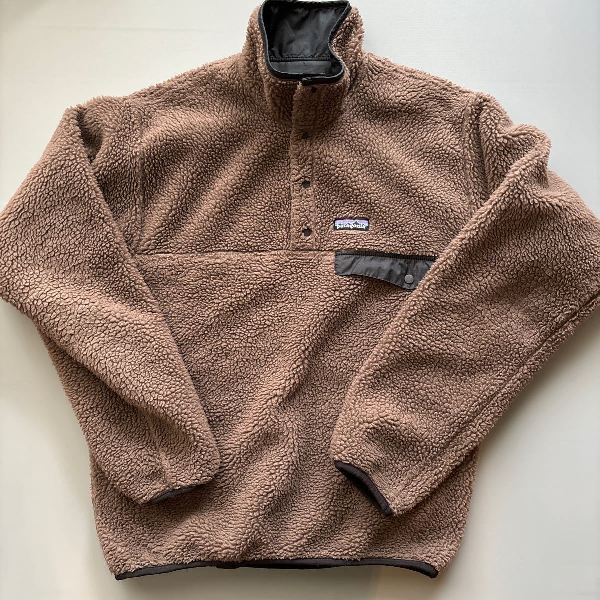 patagonia リバーシブルスナップT プルオーバー ブラウン/ブラック ナイロン/フリース パタゴニア