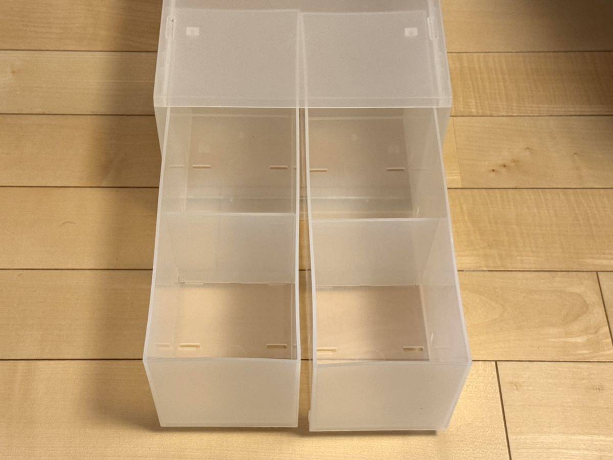  Muji Ryohin poly- Pro pi Len case * drawing out type * deep type *2 piece ( bulkhead attaching )* half transparent 