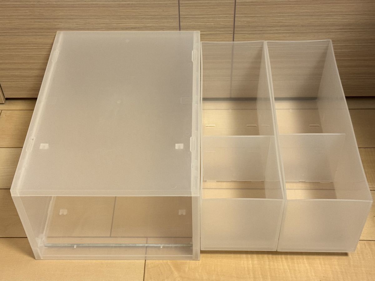  Muji Ryohin poly- Pro pi Len case * drawing out type * deep type *2 piece ( bulkhead attaching )* half transparent 