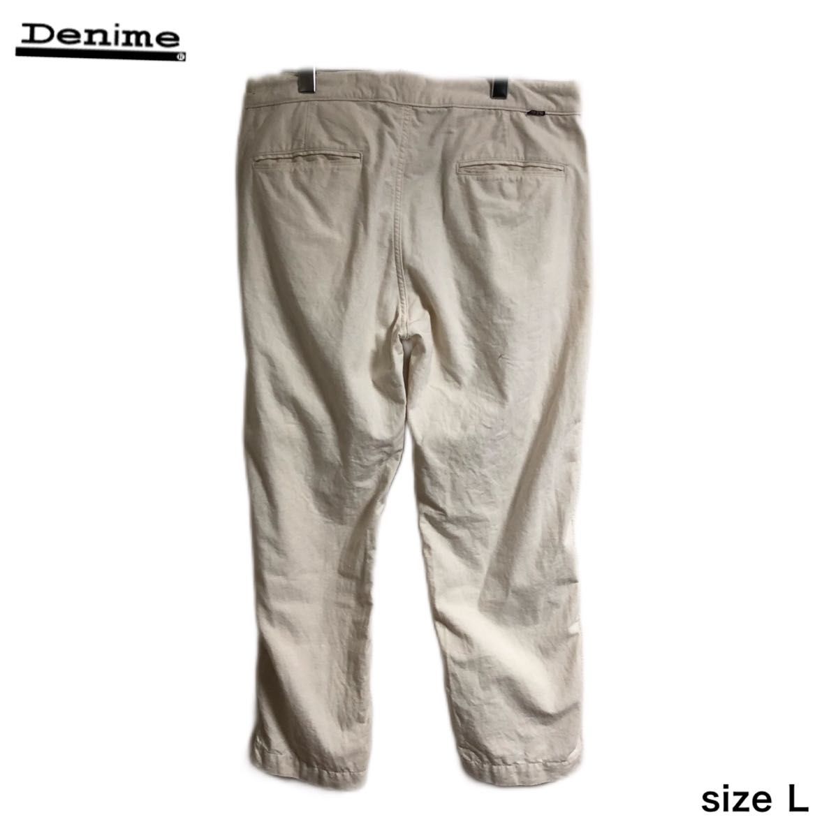 Denime ドゥニーム コットン イージーパンツD011D-1501-067 sizeL ベージュ テーパードパンツ