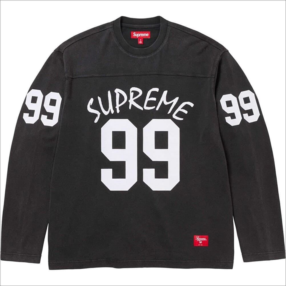送料無料 M 黒 Supreme 99 L/S Football Top Black シュプリーム フットボール トップ Tシャツ ロンT ブラック 24SS Box Logo 新品未使用