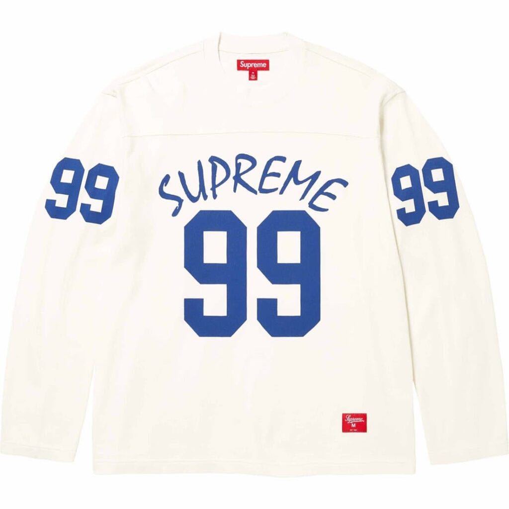 送料無料 S 白 Supreme 99 L/S Football Top Stone White シュプリーム フットボール Tシャツ ロンT ドジャース ブルー 24SS Box Logo 新品_画像1