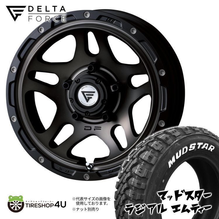 4本セット DELTAFORCE OVERLANDER 16x6.0J 5/139.7 -5 MSP MUDSTAR RADIAL M/T 225/70R16 ホワイトレター ジムニーシエラ JB74 JB43_画像1