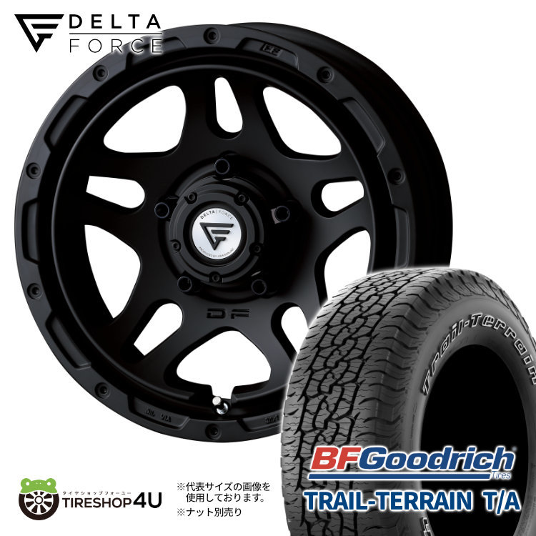 4本セット DELTAFORCE OVERLANDER 16x6.0J 5/139.7 -5 MB BFGoodrich TRAIL-TERRAIN T/A 225/75R16 ホワイトレター ジムニーシエラ JB74 43_画像1