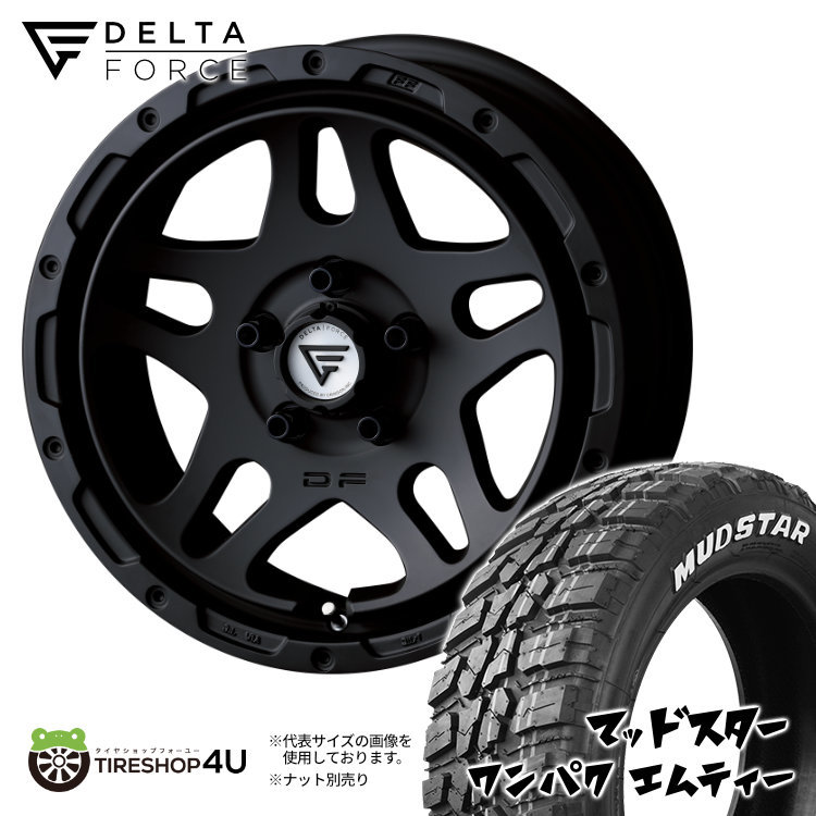 4本セット DELTAFORCE OVERLANDER 16x7.0J 5/114.3 +35 MB MUDSTAR WANPAKU M/T 235/70R16 ホワイトレター デリカD5 DELICA D:5_画像1