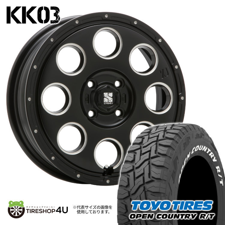 4本セット XTREME-J KK03 15x4.5J 4/100 +45 SBM TOYO トーヨー オープンカントリー R/T 165/65R15 WL 軽自動車 ハスラー 軽トラ 軽バン_画像1