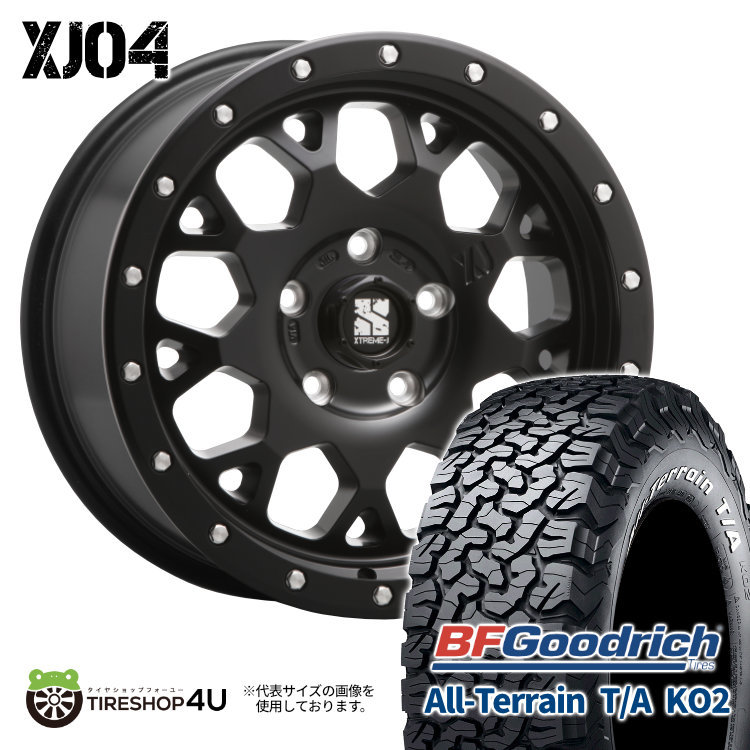 4本セット XTREME-J XJ04 18x8.0J 5/127 +35 SBK BFグッドリッチ オールテレーン T/A KO2 285/65R18 WL ジープ ラングラー JL JK