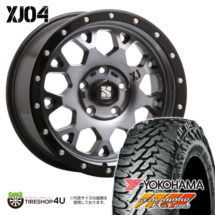 4本セット XTREME-J XJ04 16x7.0J 5/114.3 +35 GBM ヨコハマ ジオランダー M/T G003 215/70R16 BL デリカD5_画像1