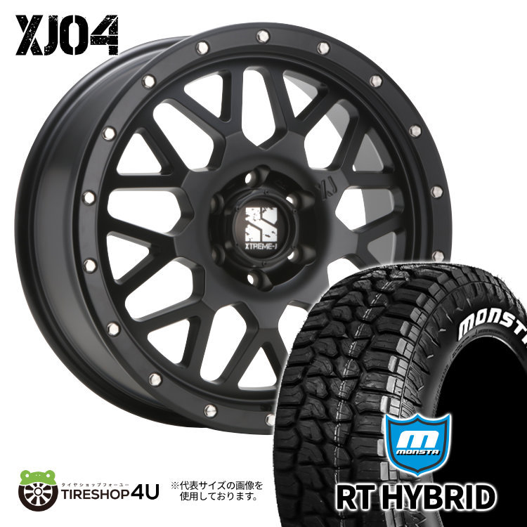 4本セット XTREME-J XJ04 20x8.5J 6/139.7 +18 SBK MONSTA RT HYBRID R/T 265/50R20 ホワイトレター プラド ハイラックス サーフの画像1