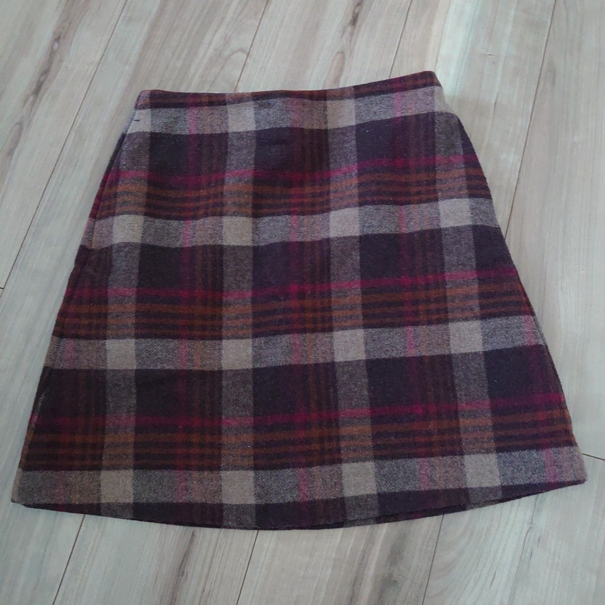 UNIQLO　ウールブレンドミニスカート　 チェック柄　ユニクロ　150　160　可愛い　台形スカート