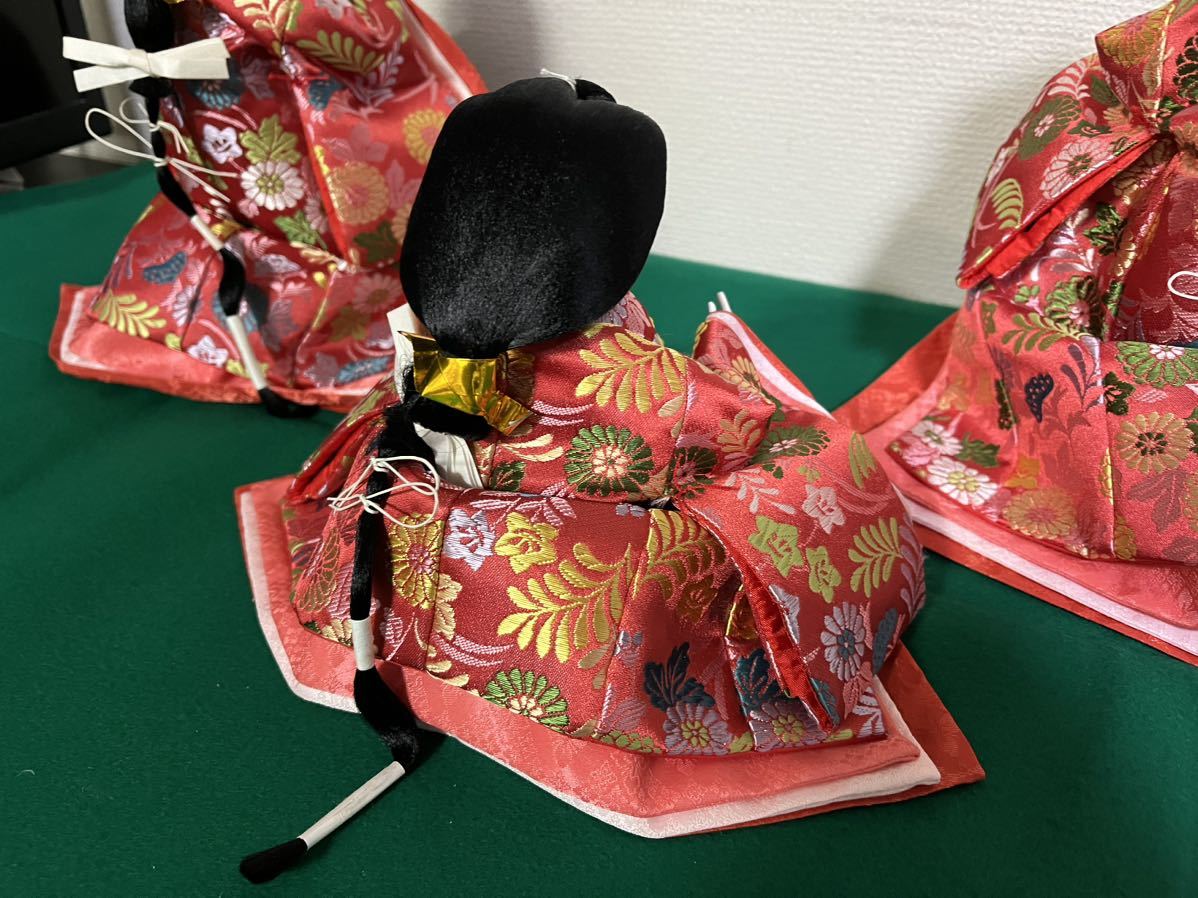 雛人形 三人官女 ひな人形 日本人形 正絹 京友禅 手縫い衣装 コレクション 置物 20240123−9の画像7