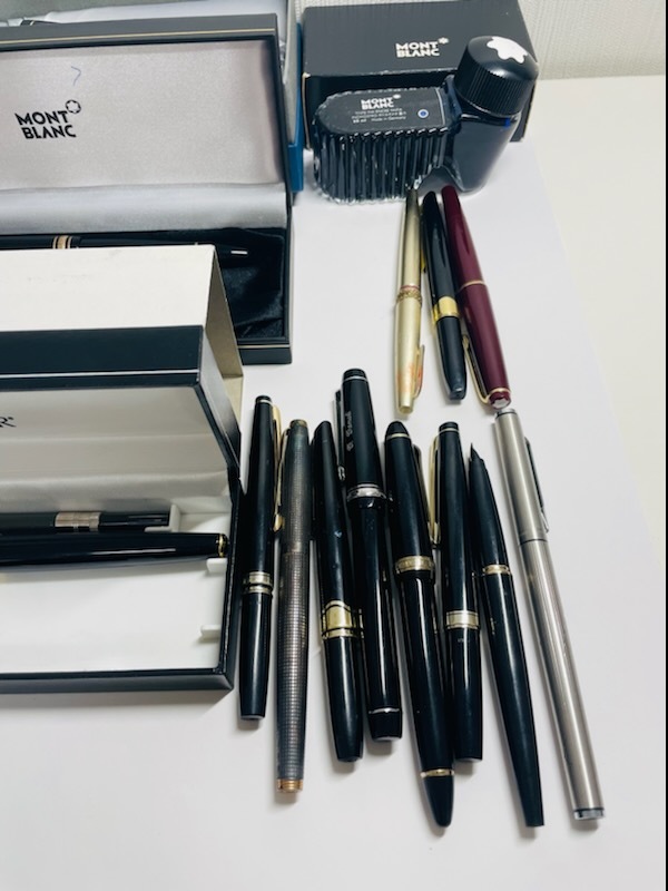 C-MP0.2M 1円スタート 万年筆 ボールペン おまとめ19本セット Mont Blanc　/　PARKER　/ SAILOR /　WATERMAN 等　一部ペン先18K/21k　有_画像4